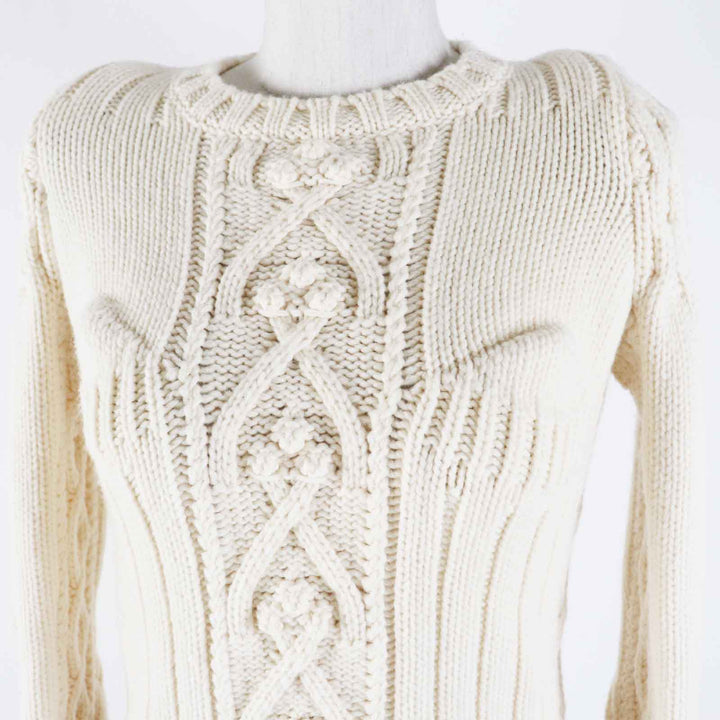 Excellent Maison Margiela knit Cable knit Long sleeves Ivory wool Women S S29Gold Plated0024