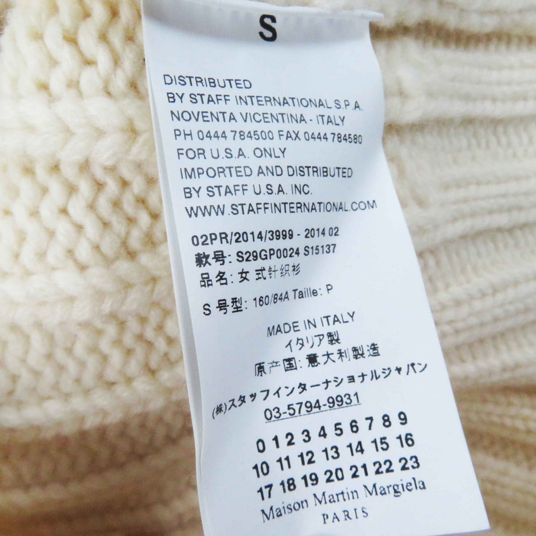 Excellent Maison Margiela knit Cable knit Long sleeves Ivory wool Women S S29Gold Plated0024