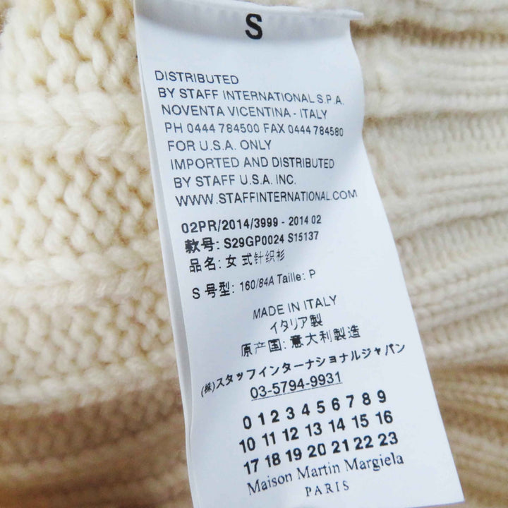 Excellent Maison Margiela knit Cable knit Long sleeves Ivory wool Women S S29Gold Plated0024