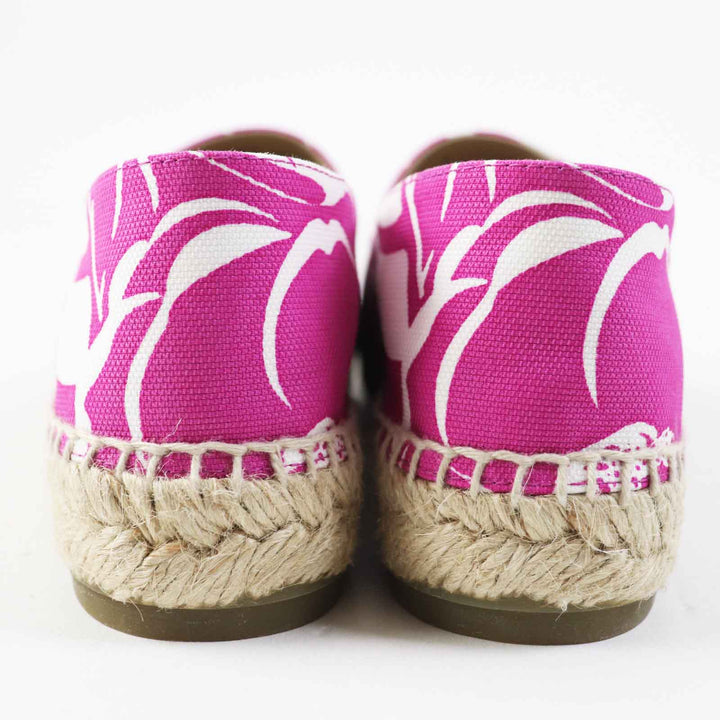 Pristine CHANEL Slip-on COCO MarkPattern Espadrilles purple canvas Women 36