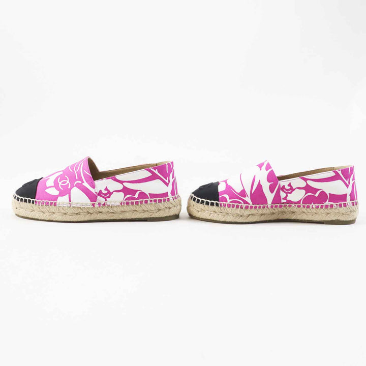 Pristine CHANEL Slip-on COCO MarkPattern Espadrilles purple canvas Women 36