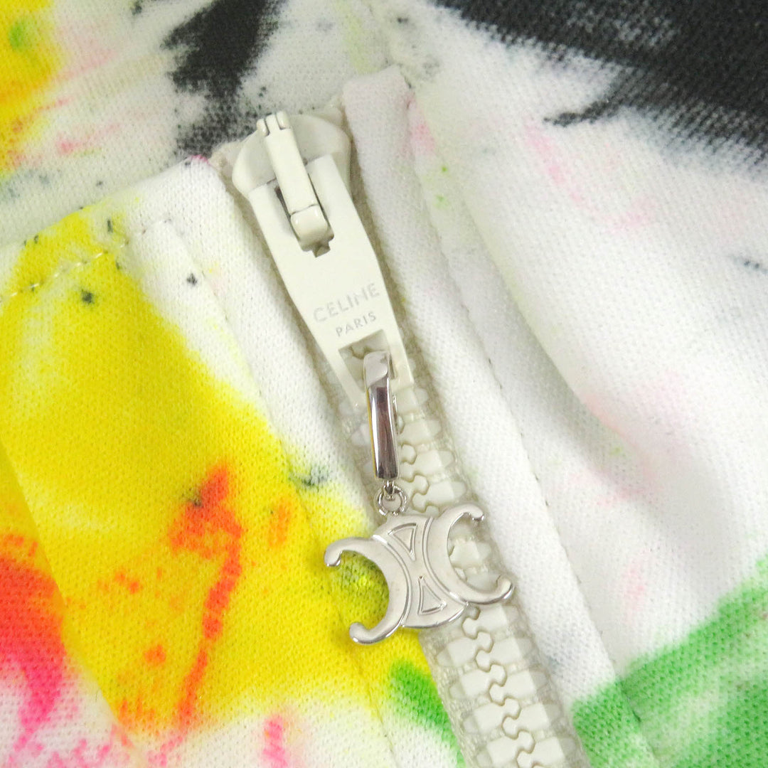 Excellent CELINE Jersey Triomphe Zip Paint Design Track Jacket mens S 2Y671383Q