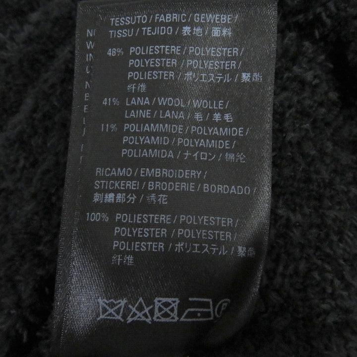Excellent BALENCIAGA sweat logo embroidered on brushed pile knit black polyester mens S