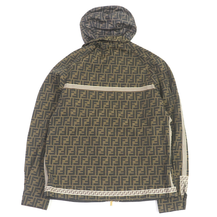 Pristine FENDI Mountain parka FF Logo Zucca Logo Tape Hoodie polyester mens 44 FW0956