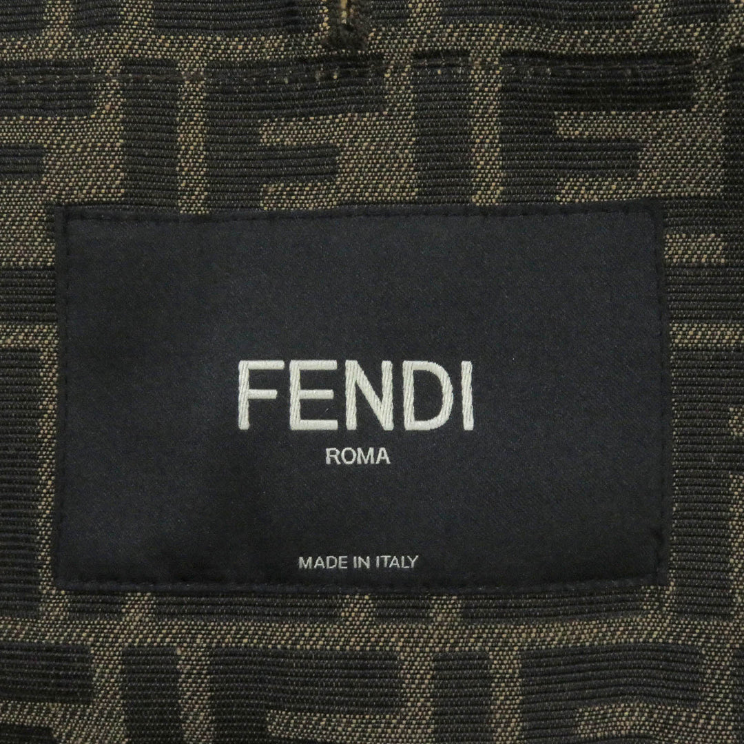 Pristine FENDI Mountain parka FF Logo Zucca Logo Tape Hoodie polyester mens 44 FW0956