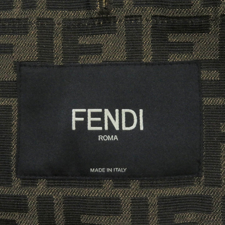 Pristine FENDI Mountain parka FF Logo Zucca Logo Tape Hoodie polyester mens 44 FW0956