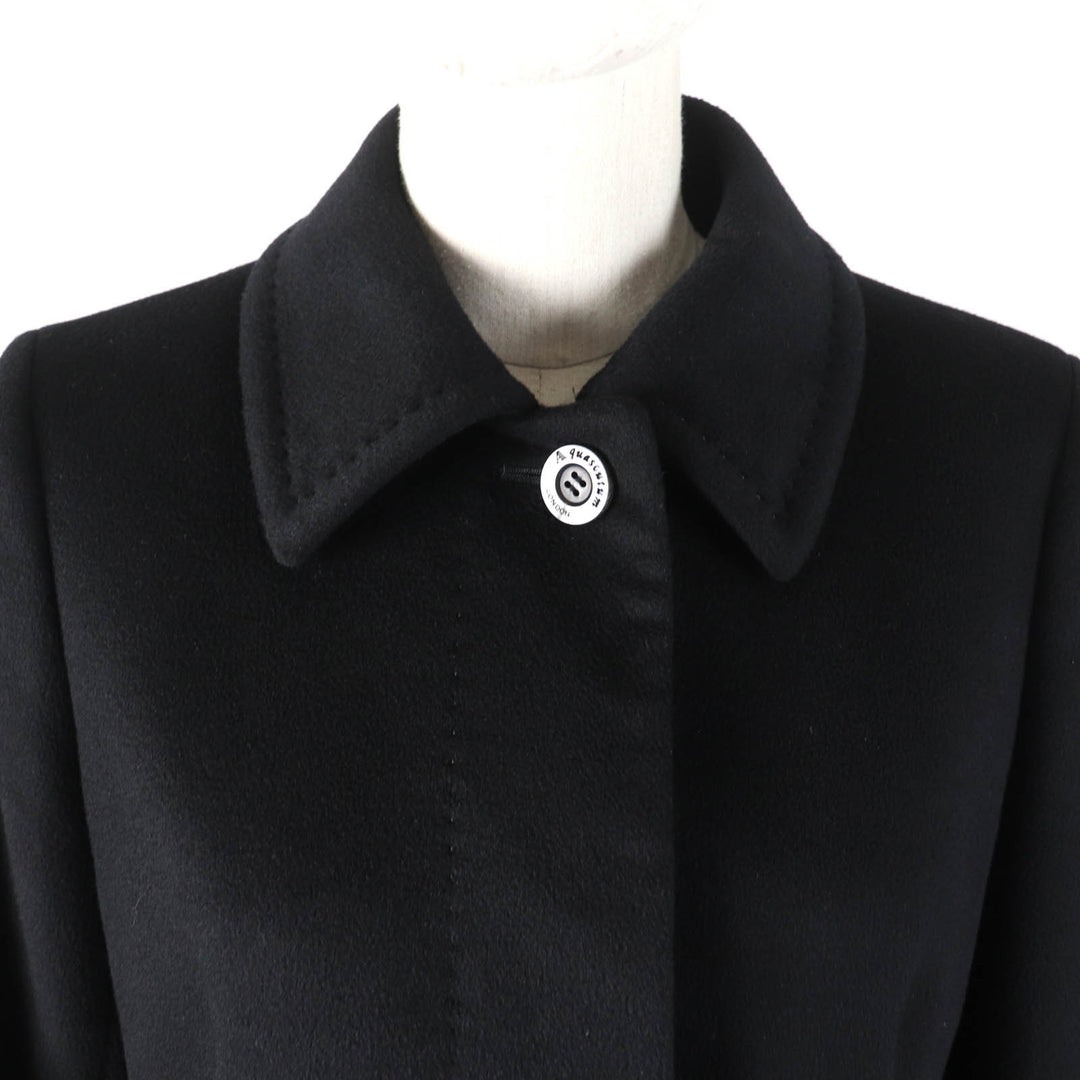 Great Aquascutum LONDON coat Figurine tailoring black cashmere Women 9