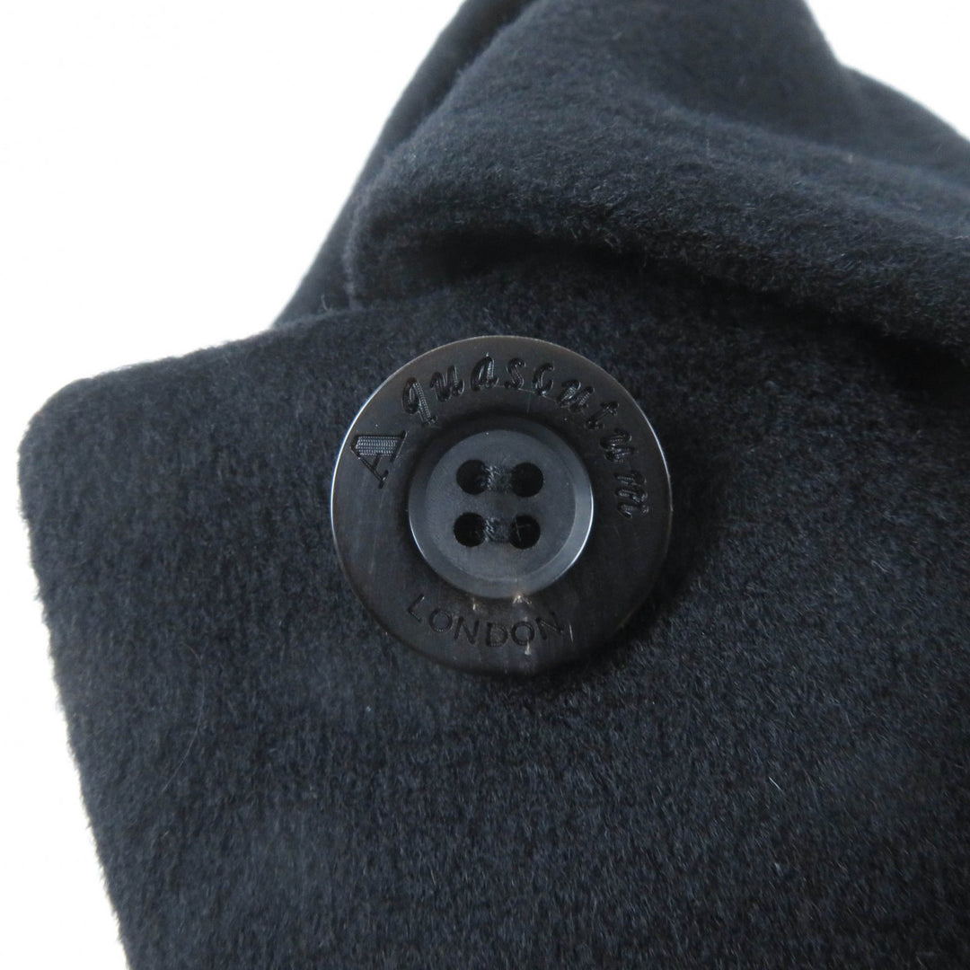 Great Aquascutum LONDON coat Figurine tailoring black cashmere Women 9