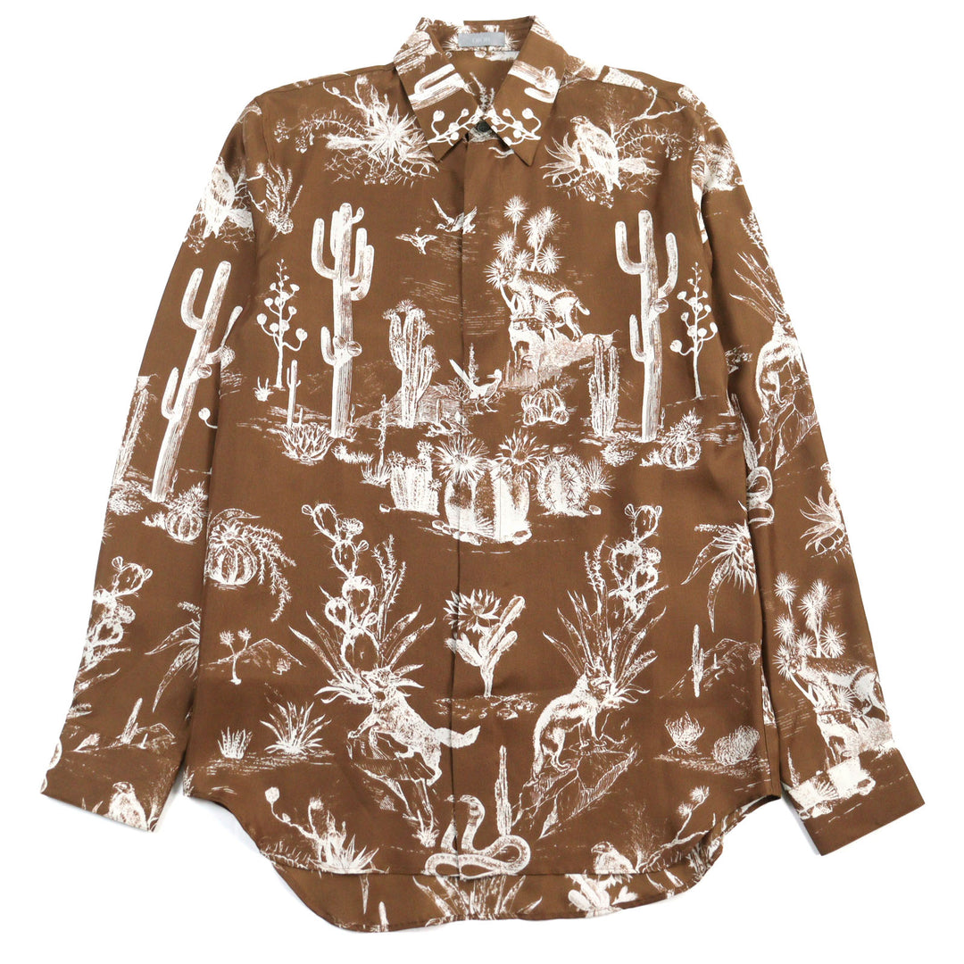 Excellent DIOR×Travis Scott Long sleeve shirt cactus jack silk mens 38 013C501A5529