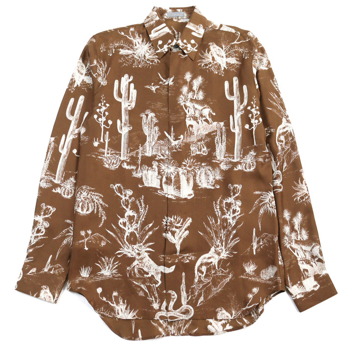 Excellent DIOR×Travis Scott Long sleeve shirt cactus jack silk mens 38 013C501A5529