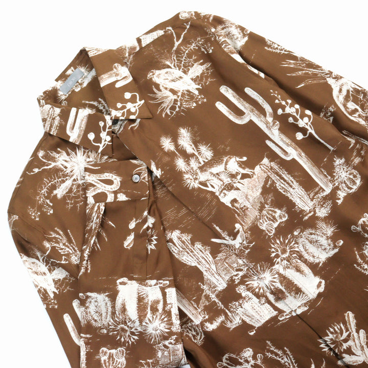 Excellent DIOR×Travis Scott Long sleeve shirt cactus jack silk mens 38 013C501A5529