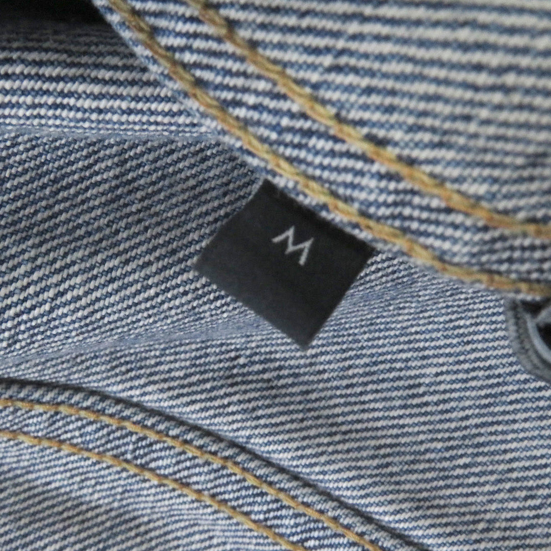 Excellent CELINE Denim Jacket Union Wash Hooded Indigo blue cotton mens M 2Q660930F