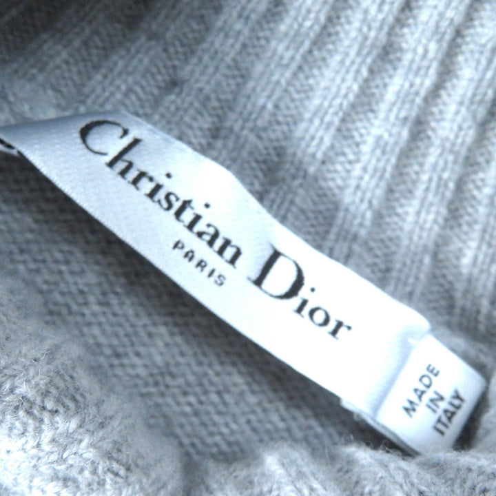 Great Christian Dior knit Star logo Stand collar Long sleeves Women 38 244S77CM134