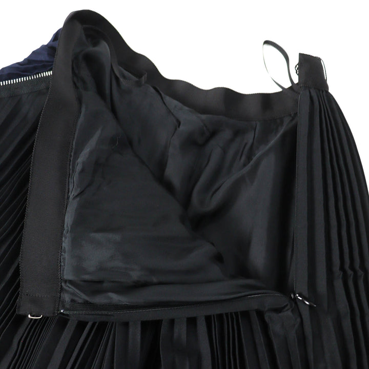 Pristine Sacai Pleated skirt Cotton Poplin Zipper Skirt polyester 0 SCW-086