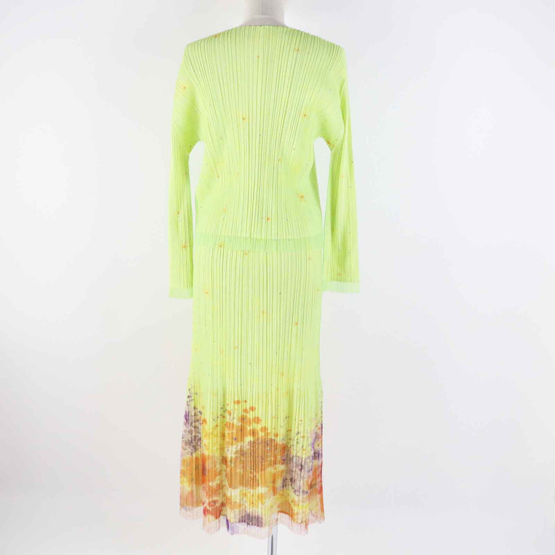 Pristine PLEATS PLEASE two-piece set Flower print PP51-JO544 PP51-JG545