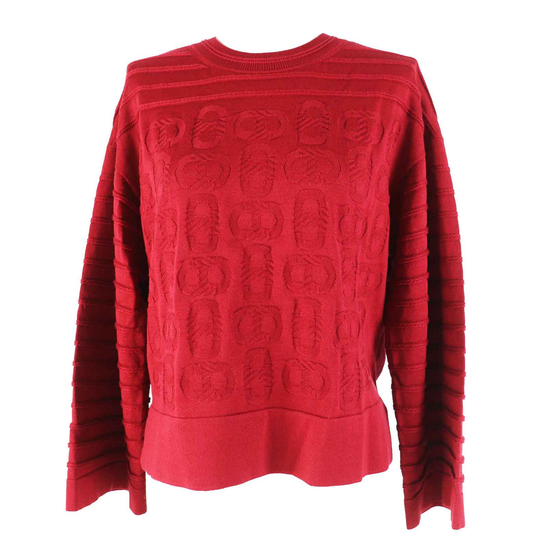 Excellent HERMES knit Chne Dunkel Bordeaux silk Women 38 3E2614D3
