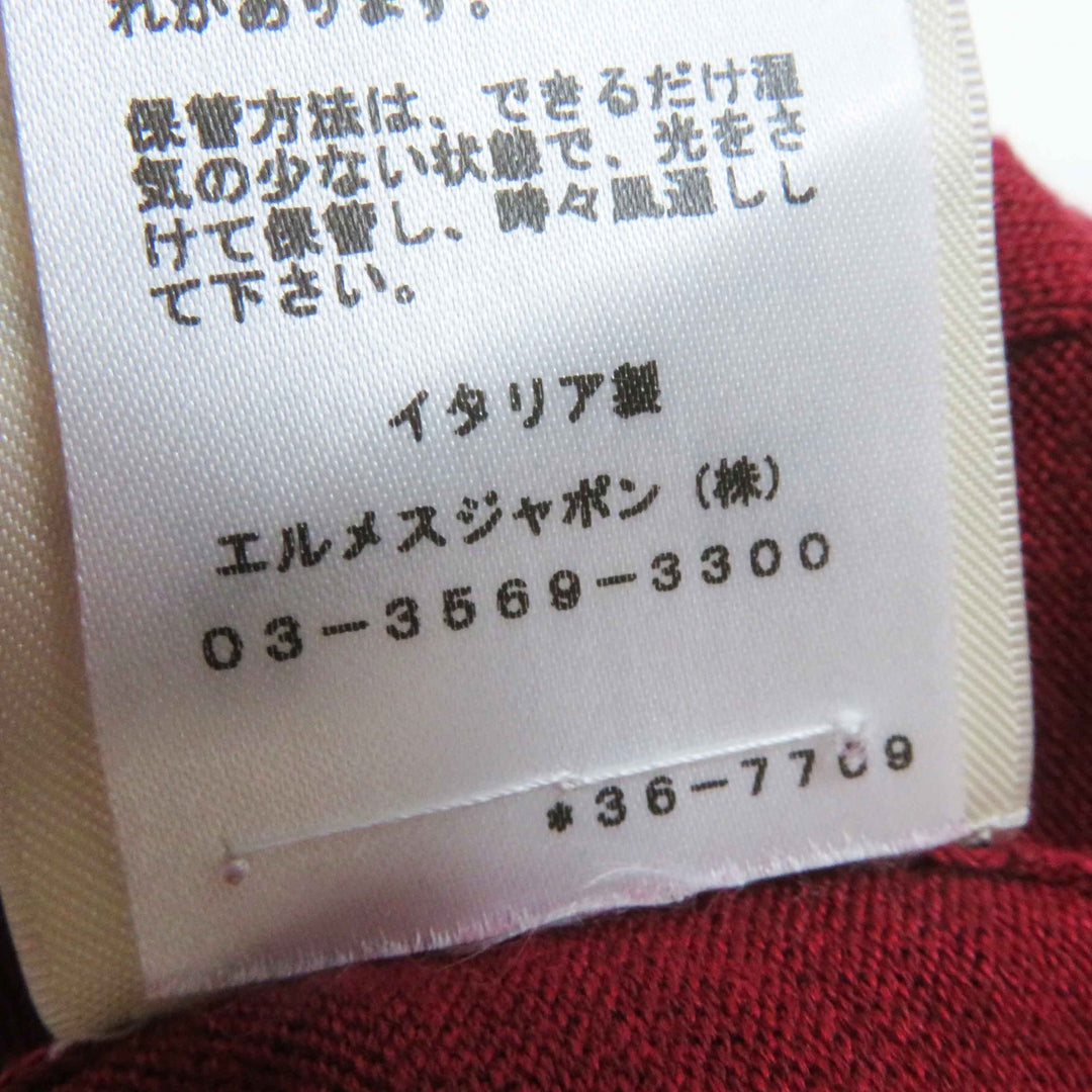 Excellent HERMES knit Chne Dunkel Bordeaux silk Women 38 3E2614D3