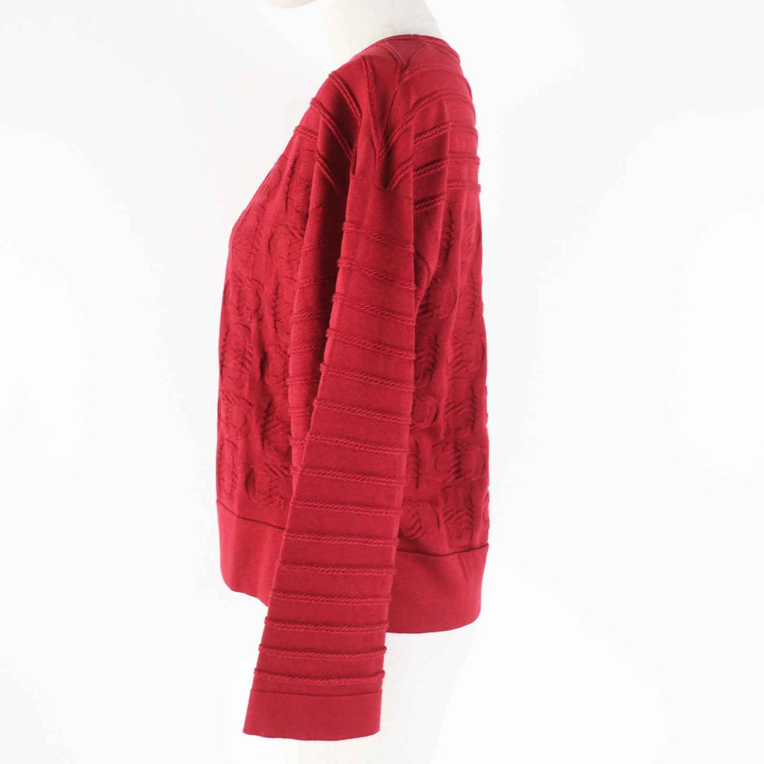 Excellent HERMES knit Chne Dunkel Bordeaux silk Women 38 3E2614D3