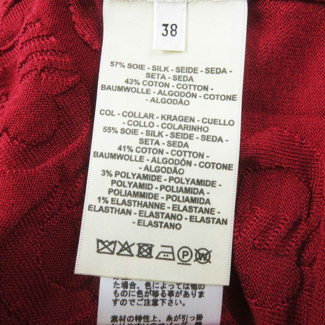 Excellent HERMES knit Chne Dunkel Bordeaux silk Women 38 3E2614D3