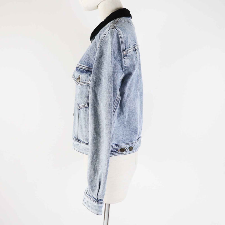 LOUIS VUITTON Denim Jacket velvet accent denim jacket blue Women 36 1AFEPI