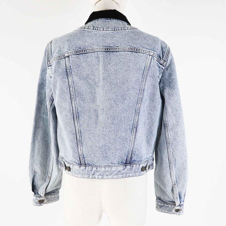 LOUIS VUITTON Denim Jacket velvet accent denim jacket blue Women 36 1AFEPI