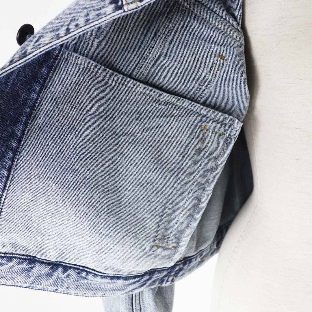 LOUIS VUITTON Denim Jacket velvet accent denim jacket blue Women 36 1AFEPI