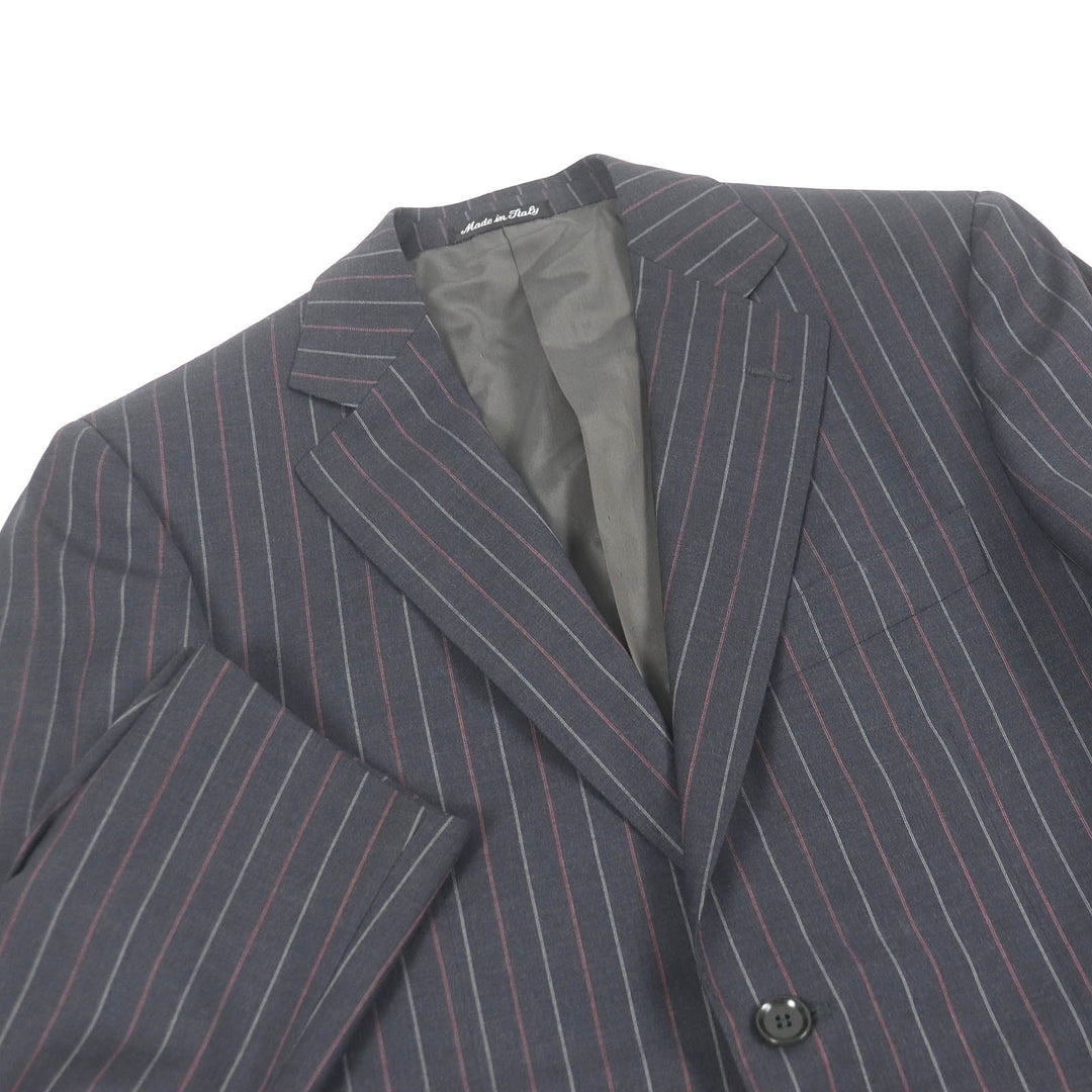 Excellent PAL ZILERI suit stripe single Dark gray wool mens 46