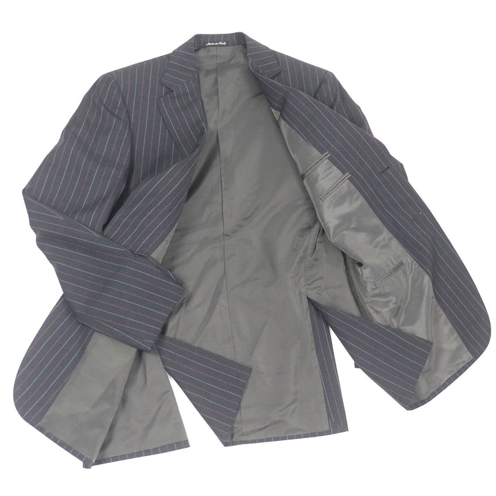 Excellent PAL ZILERI suit stripe single Dark gray wool mens 46