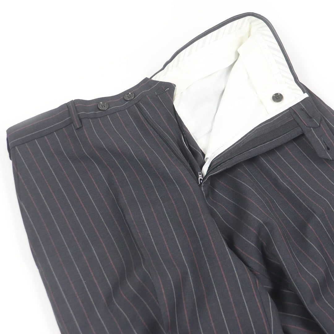 Excellent PAL ZILERI suit stripe single Dark gray wool mens 46