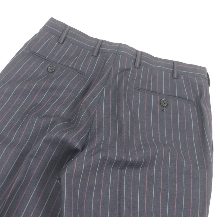 Excellent PAL ZILERI suit stripe single Dark gray wool mens 46