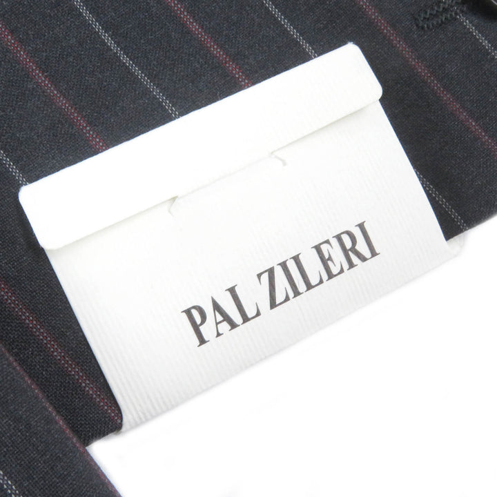Excellent PAL ZILERI suit stripe single Dark gray wool mens 46