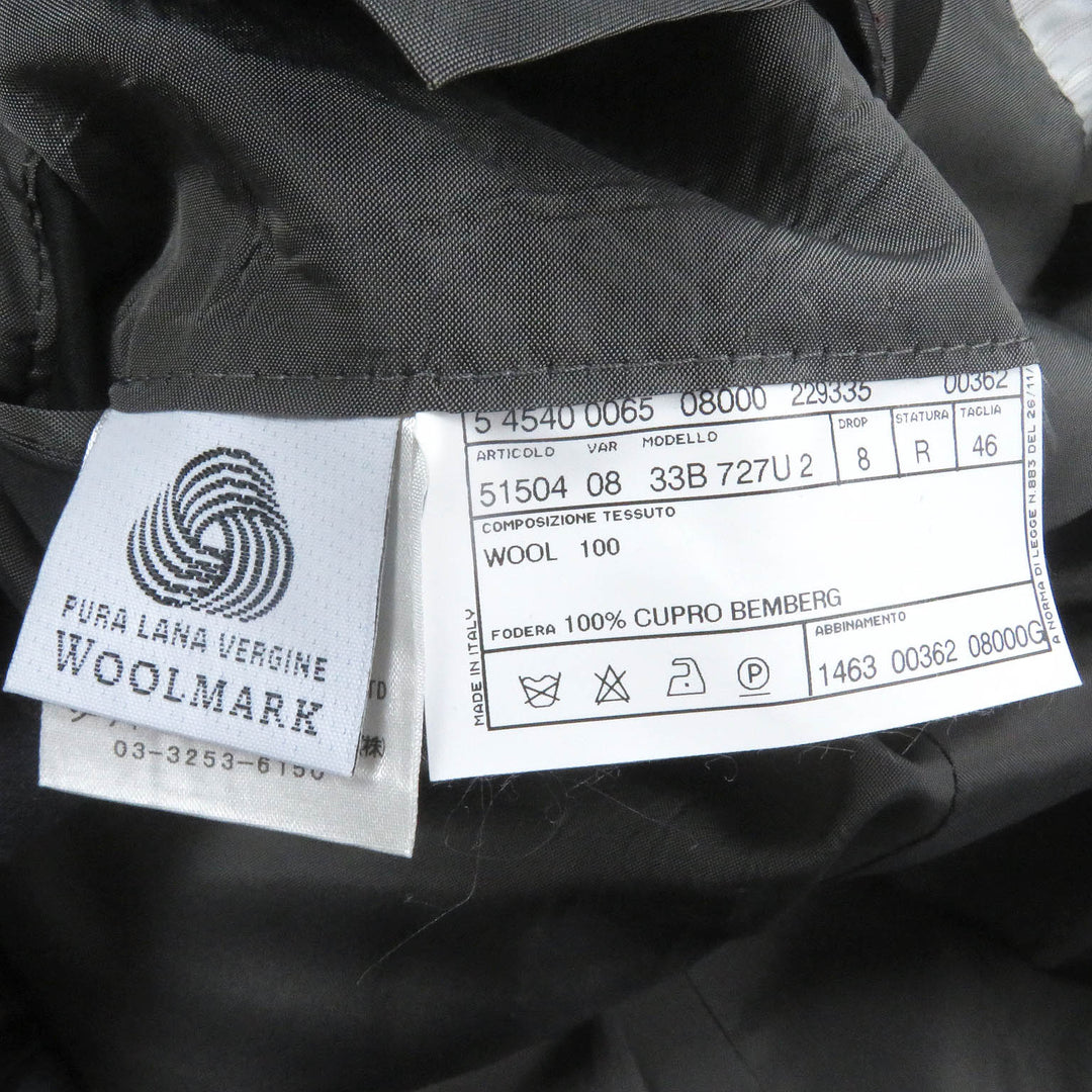 Excellent PAL ZILERI suit stripe single Dark gray wool mens 46