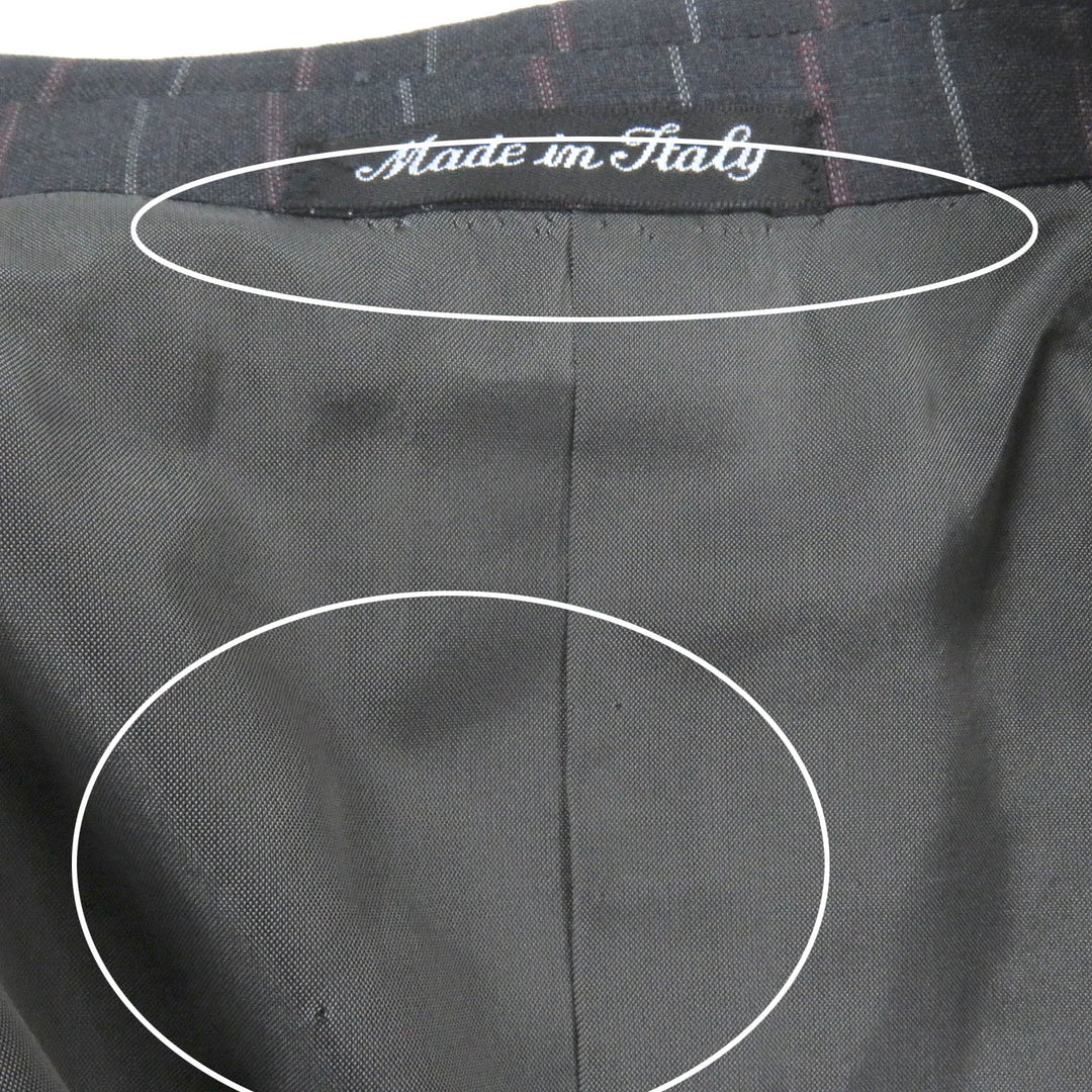 Excellent PAL ZILERI suit stripe single Dark gray wool mens 46