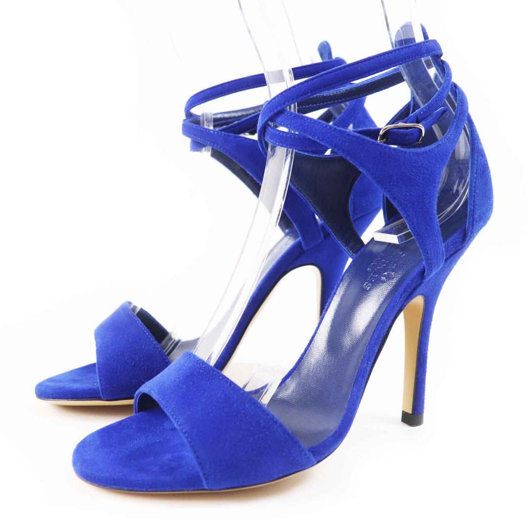 Pristine HERMES Sandals With Strap blue Suede leather Women 35.5