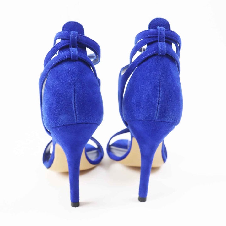 Pristine HERMES Sandals With Strap blue Suede leather Women 35.5