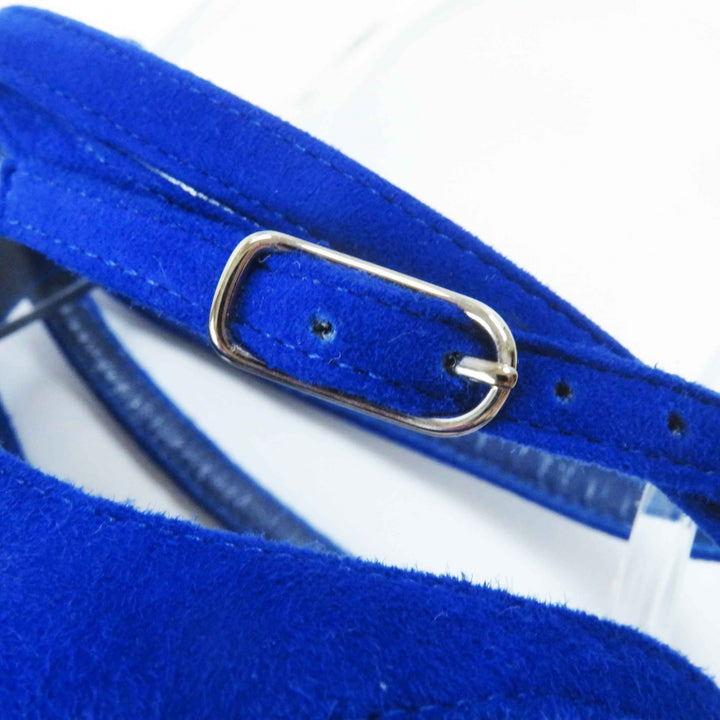 Pristine HERMES Sandals With Strap blue Suede leather Women 35.5