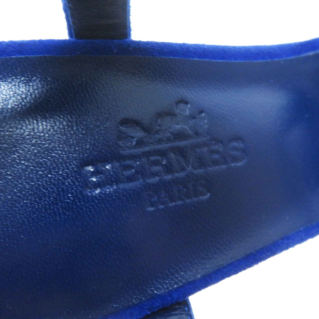 Pristine HERMES Sandals With Strap blue Suede leather Women 35.5