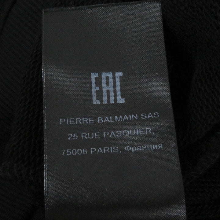 Great BALMAIN sweat Logo embossed crew neck sweatshirt black cotton mens S