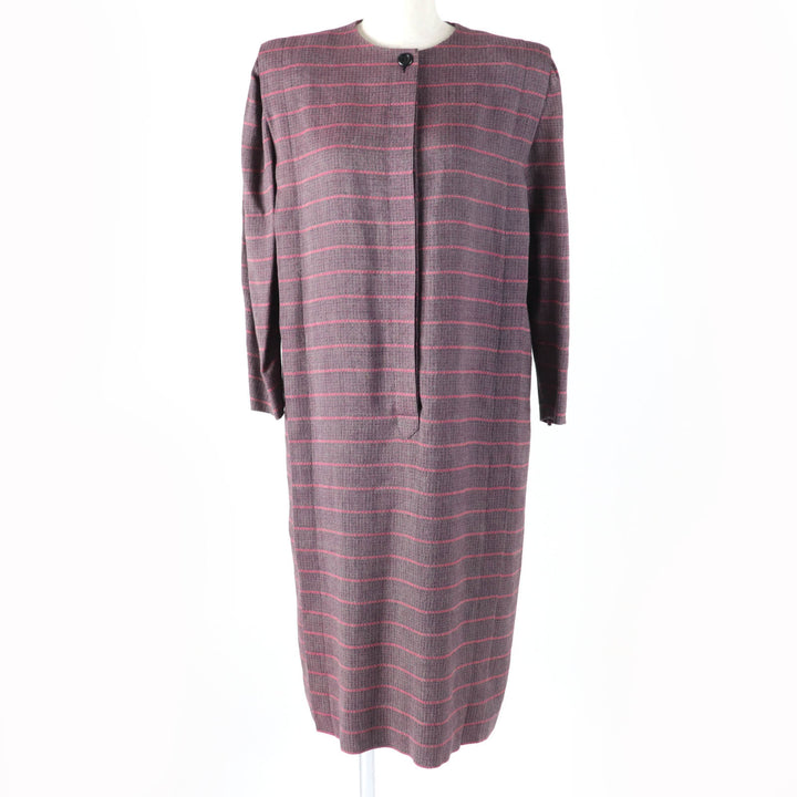 Excellent Christian Dior one piece All-over pattern design Long sleeves Purple Women 7