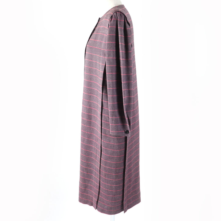 Excellent Christian Dior one piece All-over pattern design Long sleeves Purple Women 7