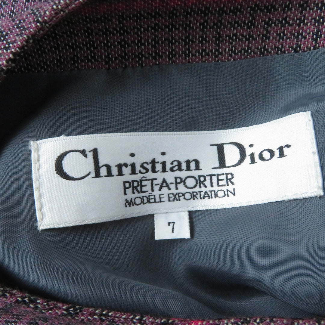 Excellent Christian Dior one piece All-over pattern design Long sleeves Purple Women 7