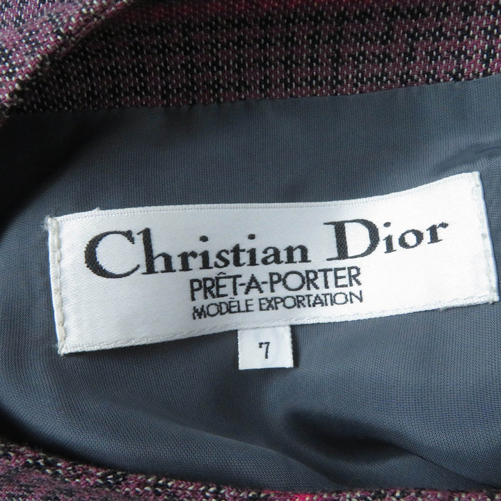 Excellent Christian Dior one piece All-over pattern design Long sleeves Purple Women 7