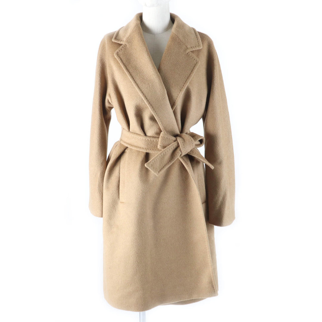 Excellent Max Mara coat Long length belt wrap Camel Camel Women 44 108611730