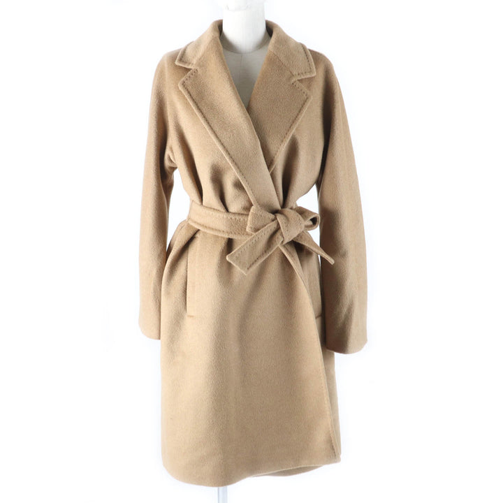 Excellent Max Mara coat Long length belt wrap Camel Camel Women 44 108611730