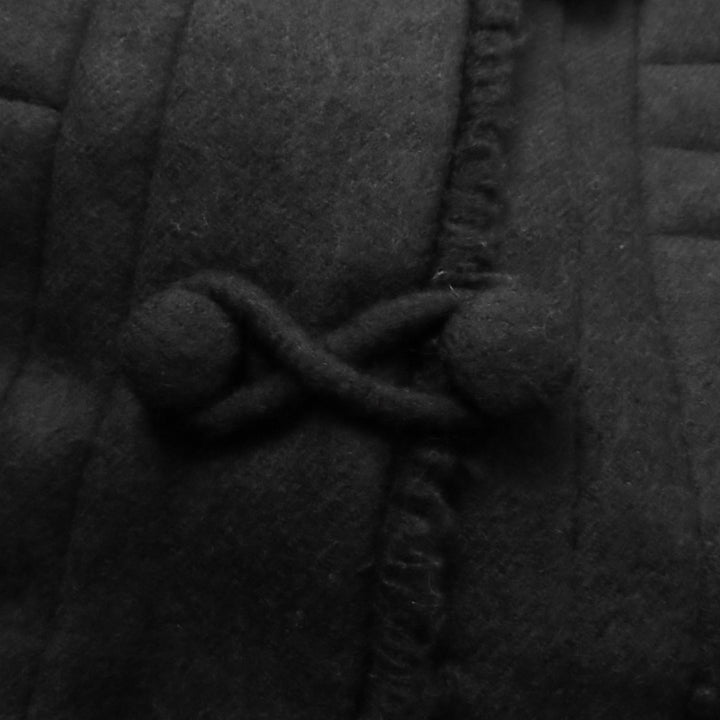 Excellent CHANEL coat With logo cut off black wool Women 36 P28956 06A