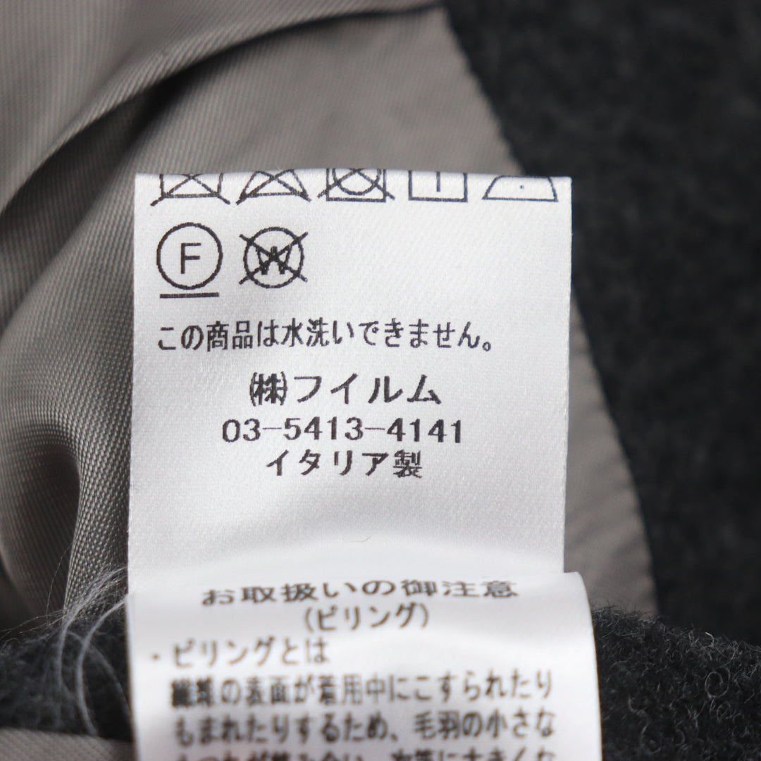 Pristine TITO ALLEGRETTO Chester coat Lining Check Pattern Single Dark gray wool mens 44