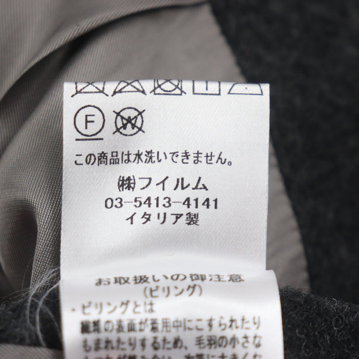 Pristine TITO ALLEGRETTO Chester coat Lining Check Pattern Single Dark gray wool mens 44