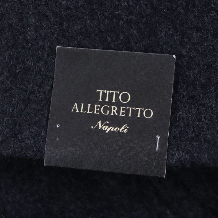 Pristine TITO ALLEGRETTO Chester coat Lining Check Pattern Single Dark gray wool mens 44