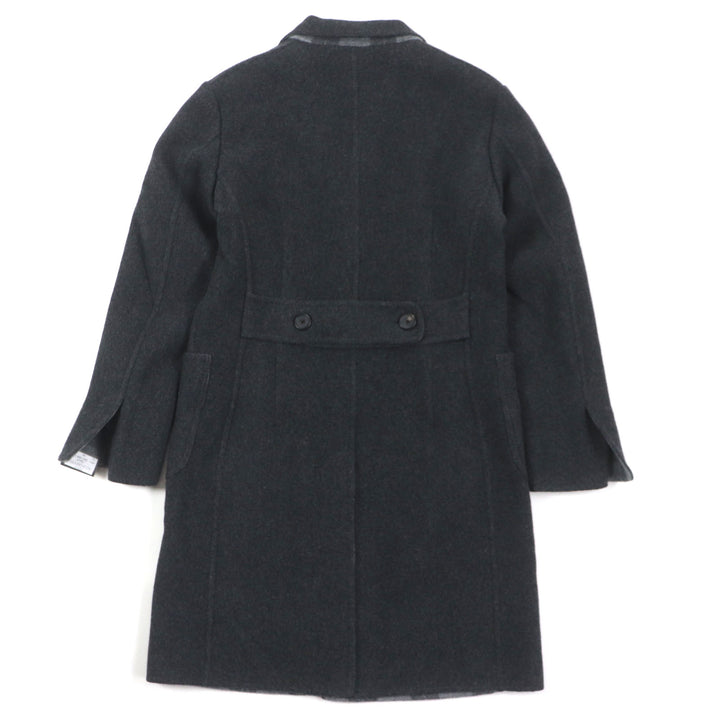 Pristine TITO ALLEGRETTO Chester coat Lining Check Pattern Single Dark gray wool mens 44