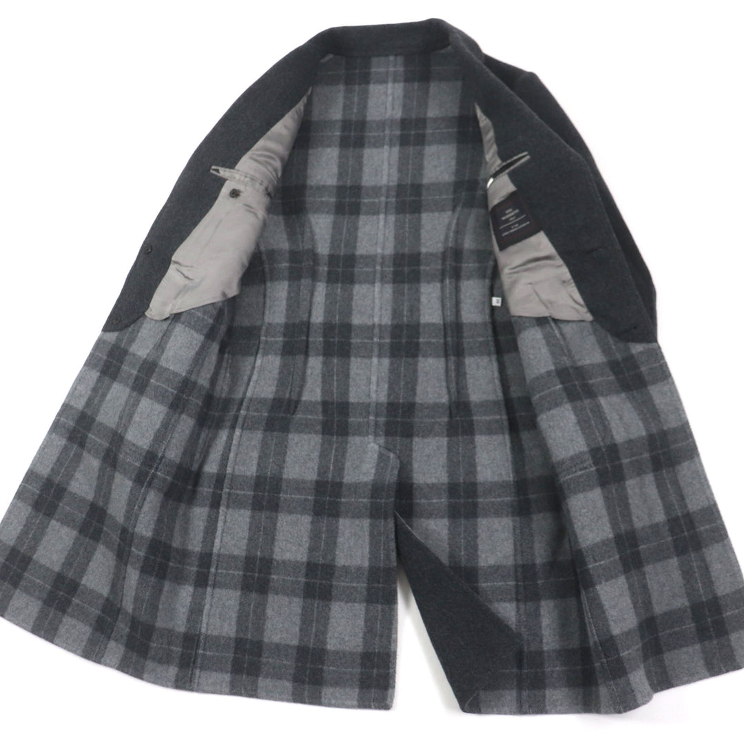 Pristine TITO ALLEGRETTO Chester coat Lining Check Pattern Single Dark gray 44